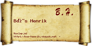 Bús Henrik névjegykártya